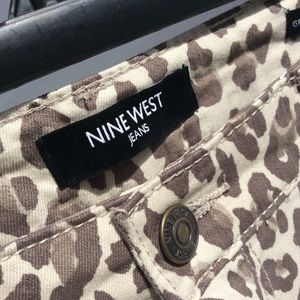 Nine West Leopard Print Jeans Size 14 skinny ankle